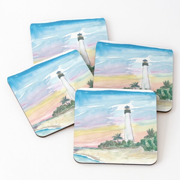 Item preview, Cape Florida Lighthouse with Sea and Sunset designed and sold by artshop77.