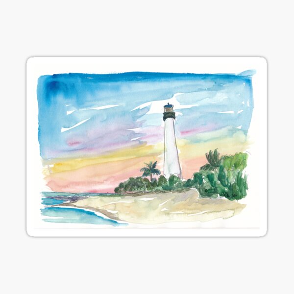 Item preview, Cape Florida Lighthouse with Sea and Sunset designed and sold by artshop77.