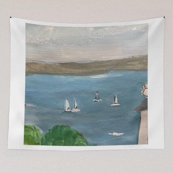 Item preview, Sailing Boats on a Calm Sea at Shanklin Isle of Wight designed and sold by Jeffrey Louis Salkilld.