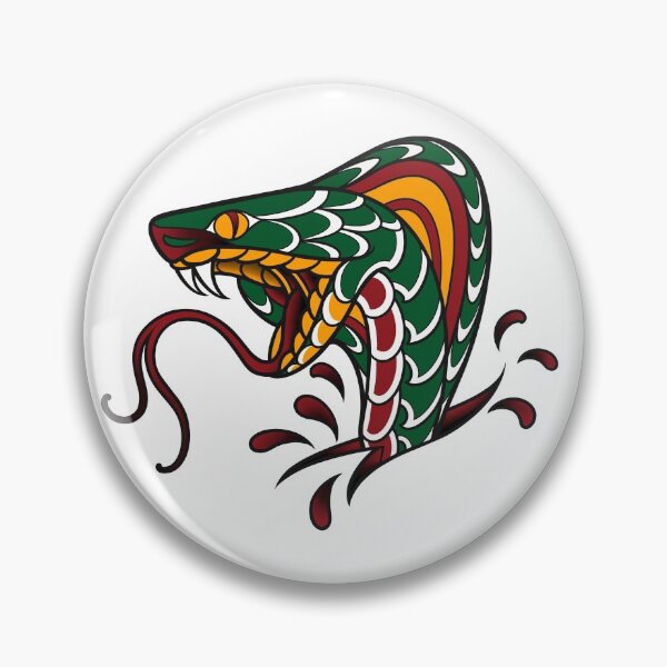 Item preview, Green snake tattoo in traditional style / old school / traditional snake designed and sold by Saphirtattoos.
