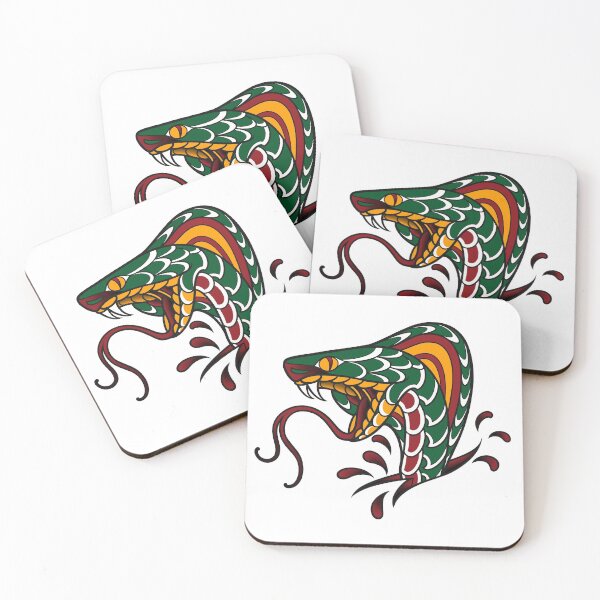 Item preview, Green snake tattoo in traditional style / old school / traditional snake designed and sold by Saphirtattoos.