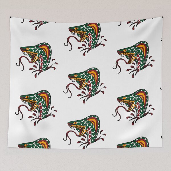 Item preview, Green snake tattoo in traditional style / old school / traditional snake designed and sold by Saphirtattoos.