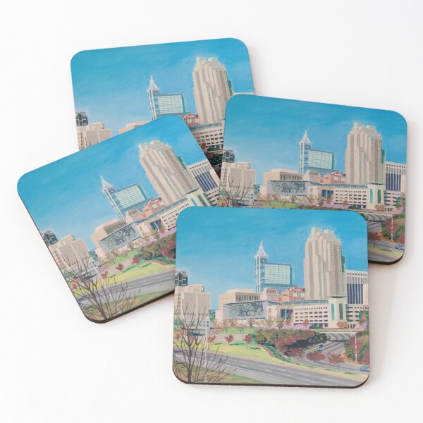 Item preview, Raleigh NC downtown skyline acrylic painting designed and sold by Tommy Midyette.