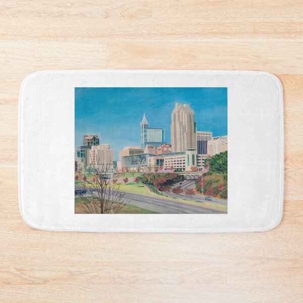 Item preview, Raleigh NC downtown skyline acrylic painting designed and sold by Tommy Midyette.
