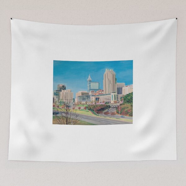 Item preview, Raleigh NC downtown skyline acrylic painting designed and sold by Tommy Midyette.