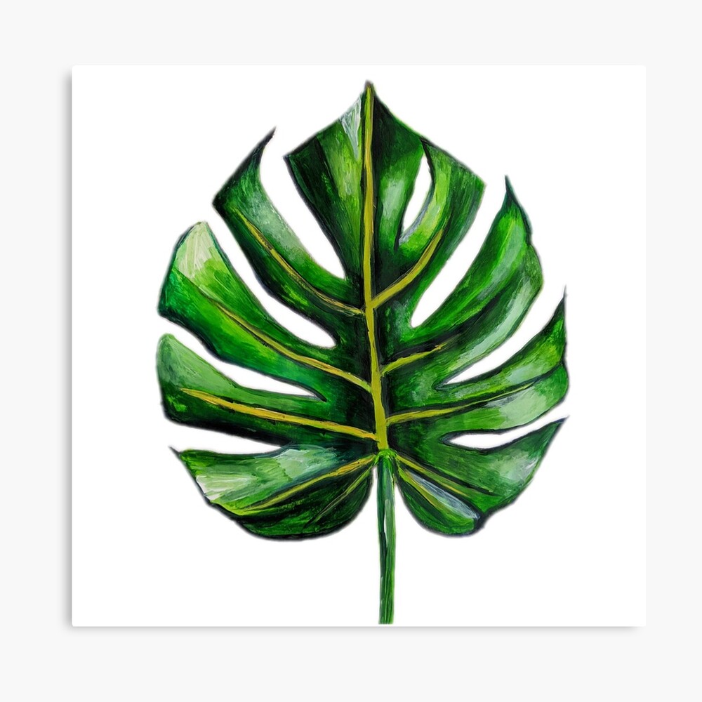 Natural Green Acrylic Leaf Painting 