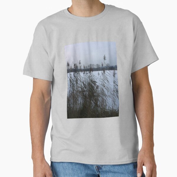Reeds by a frozen lake (vertical) Classic T-Shirt
