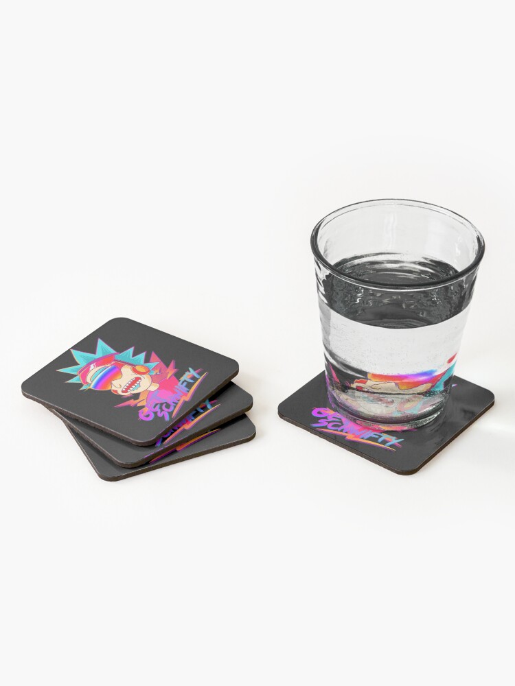 Alternate view of get schwifty Rick and Morty retro Coasters (Set of 4)
