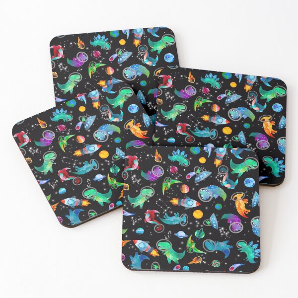 Item preview, Watercolor Space Dinosaurs Galaxy Pattern designed and sold by SamAnnDesigns.