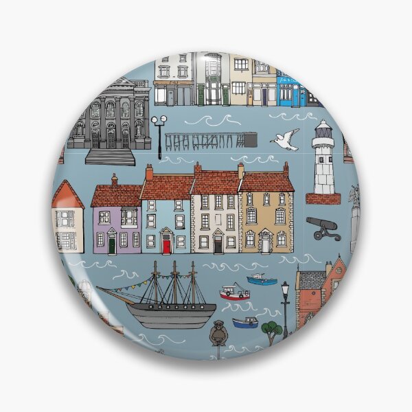 Item preview, Seaside Town Hartlepool - Blue/Grey Base designed and sold by Julia Sarah Lown.