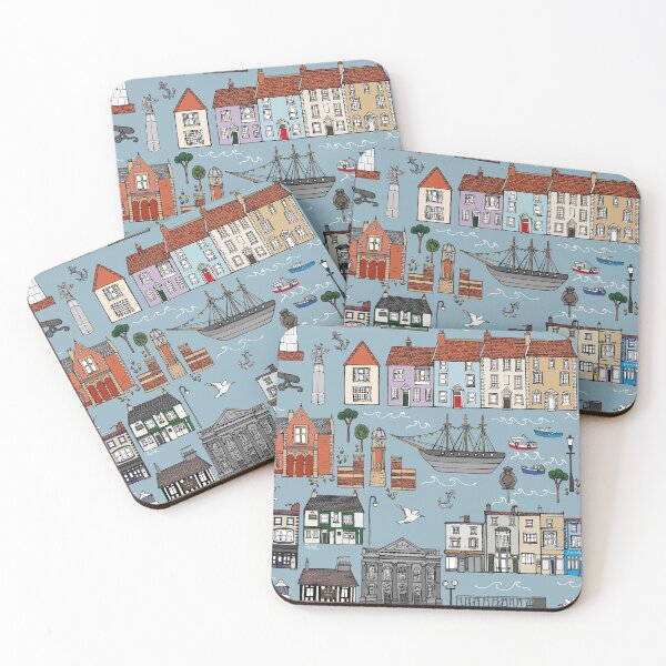 Item preview, Seaside Town Hartlepool - Blue/Grey Base designed and sold by Julia Sarah Lown.