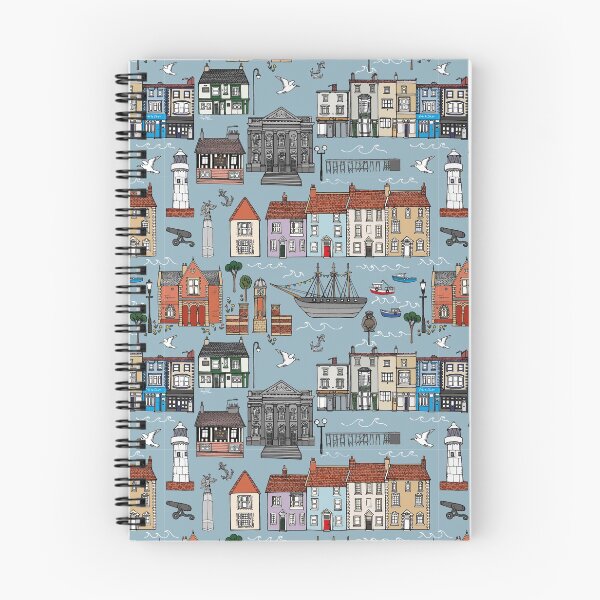 Item preview, Seaside Town Hartlepool - Blue/Grey Base designed and sold by Julia Sarah Lown.