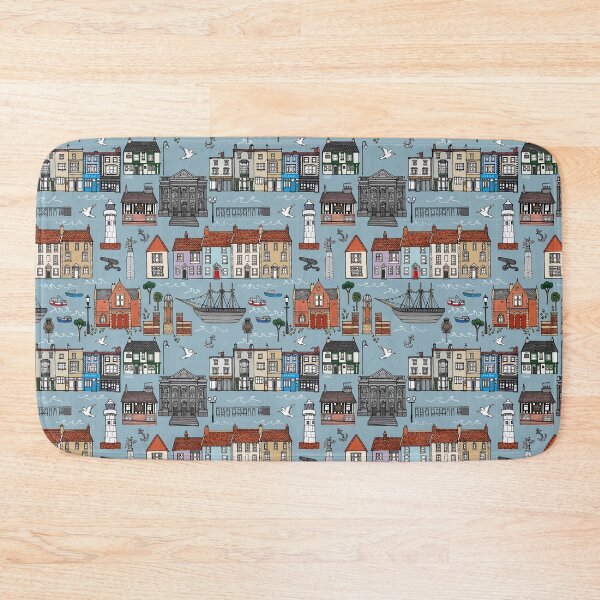 Item preview, Seaside Town Hartlepool - Blue/Grey Base designed and sold by Julia Sarah Lown.