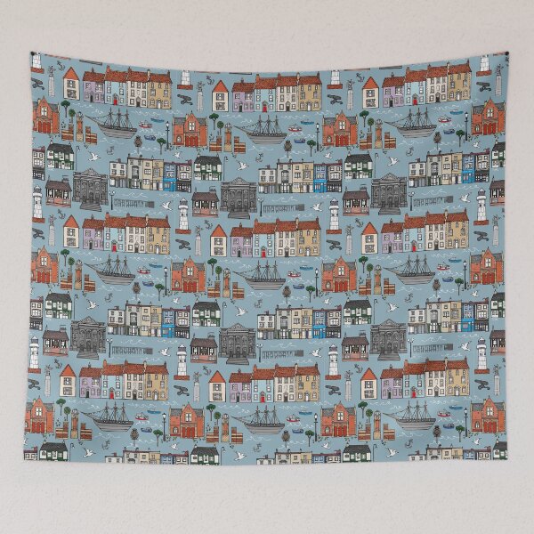 Item preview, Seaside Town Hartlepool - Blue/Grey Base designed and sold by Julia Sarah Lown.