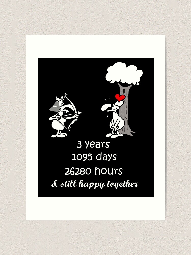 3rd Marriage Anniversary Gift For Him Her 3 Years Of Marriage 3rd Year Anniversary Funny Couple Matching Art Print By Stella1 Redbubble