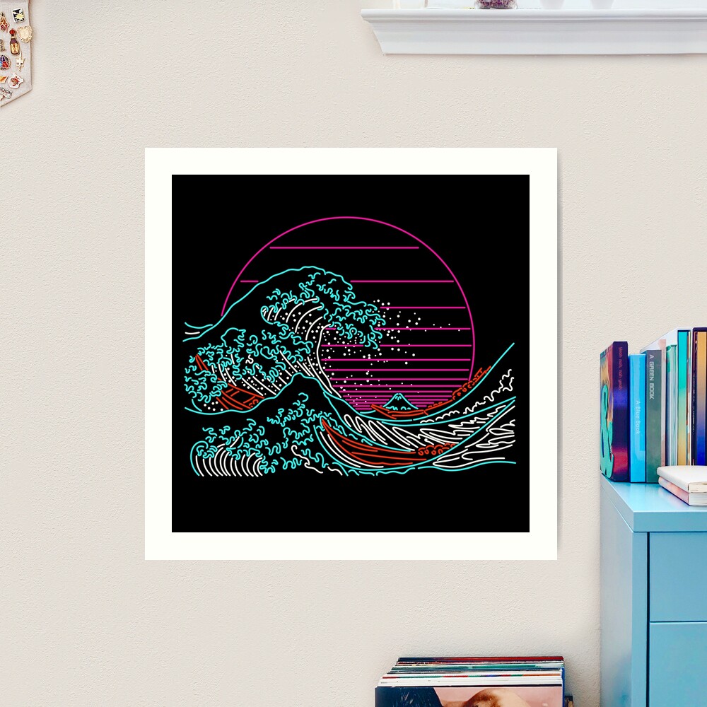 アート・デザイン・音楽 GREAT MOVIE GRAPHICS Great Neon Wave - Great Wave Off Kanagawa - Vintage