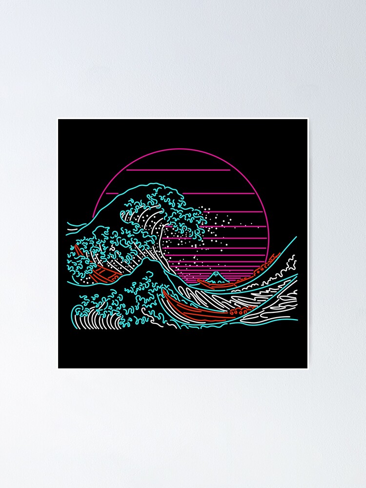 Great Neon Wave - Great Wave Off Kanagawa - Vintage