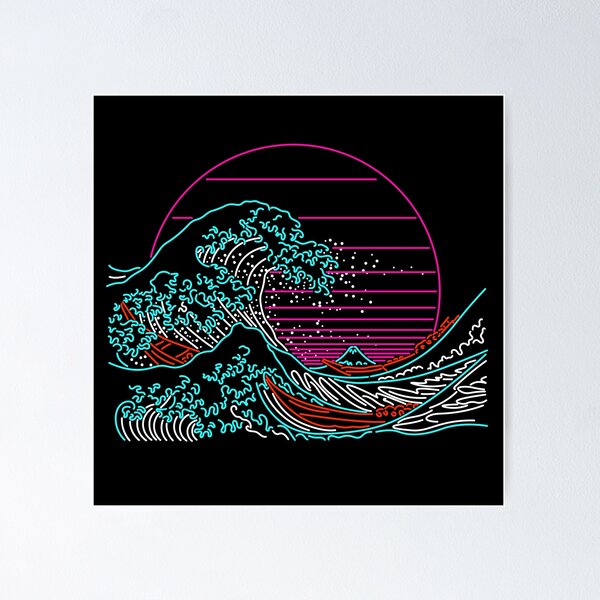Great Neon Wave - Great Wave Off Kanagawa - Vintage