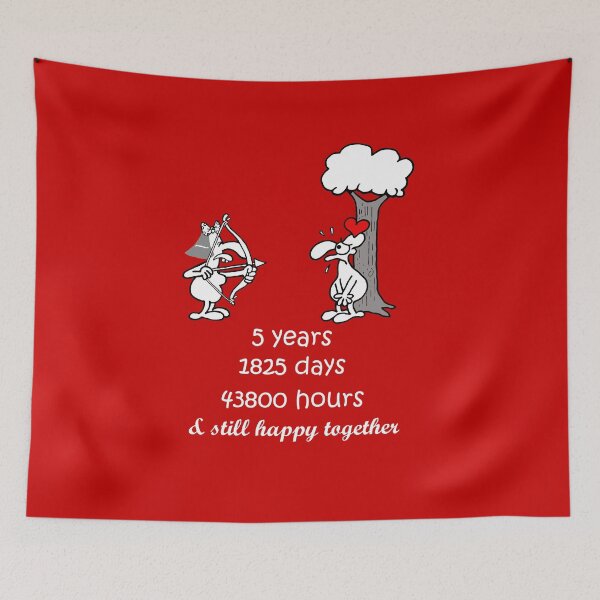 Item preview, 5th Wedding Anniversary Gift For Him Her 5 Years Together 5th Year Of Marriage Anniversary Funny Couple Matching designed and sold by FunnySunny T-Shirts.