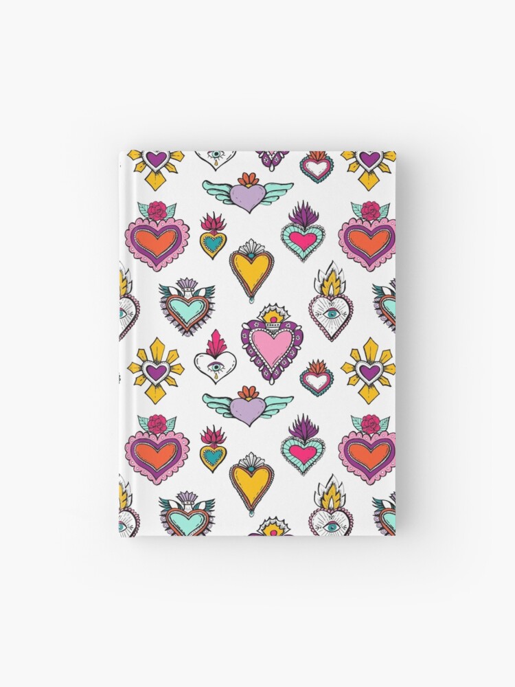 Ex Voto Sacred Heart Pattern - Multicolor | Hardcover Journal