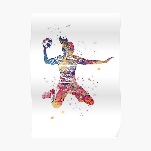 Hanball Player Handball Poster Sports Poster Gift Idea Sports Gift Several Formats Women S Sport Poster By Mael35200 Redbubble