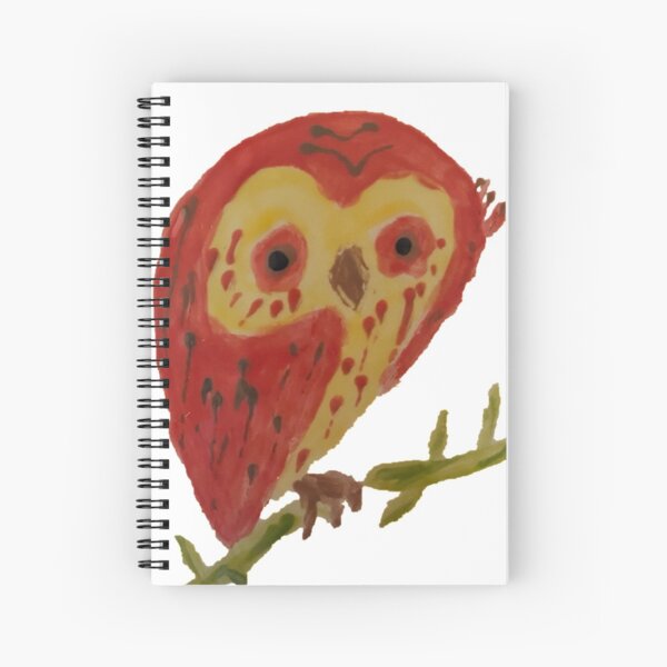 Kooky Heart Owl on a Branch Spiral Notebook