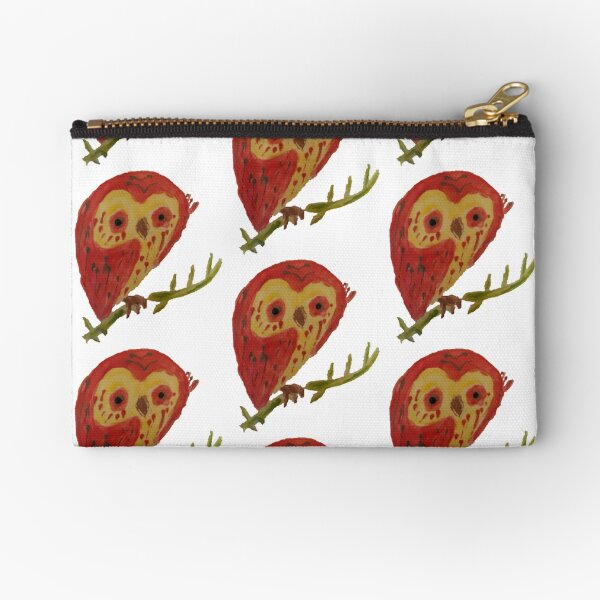 Kooky Heart Owl on a Branch Zipper Pouch