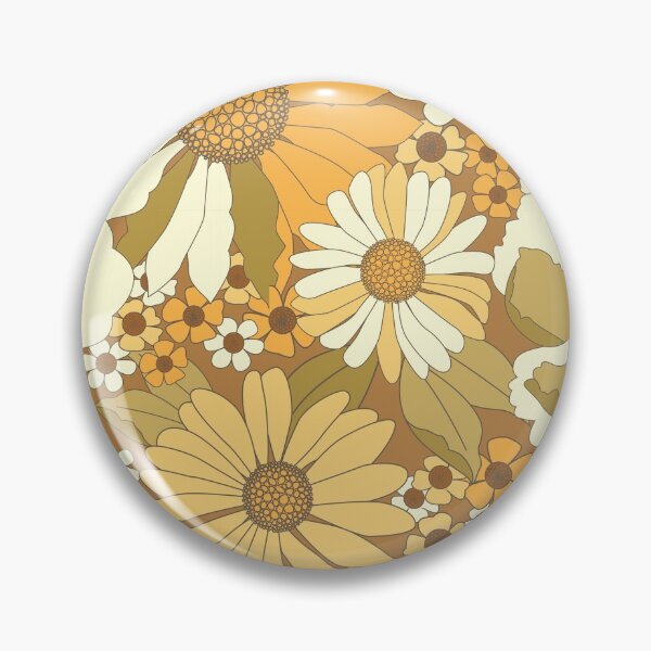 Item preview, Brown, Orange, Ivory & Green Vintage Flower Pattern designed and sold by Eyestigmatic.