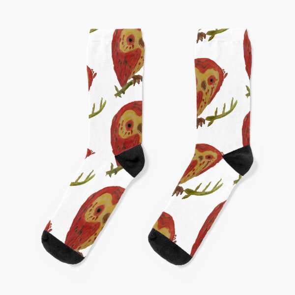 Kooky Heart Owl on a Branch Socks