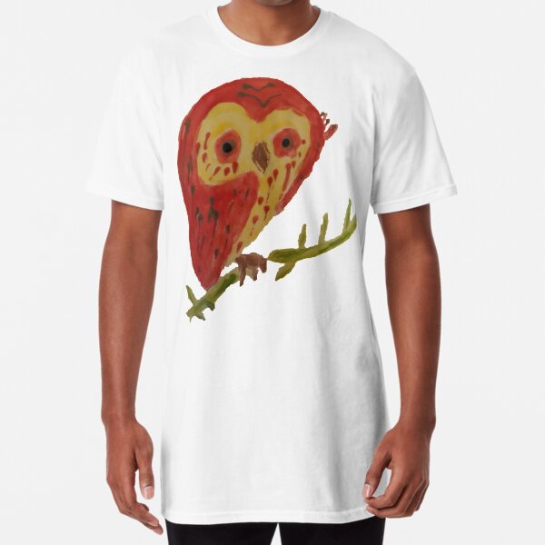 Kooky Heart Owl on a Branch Long T-Shirt