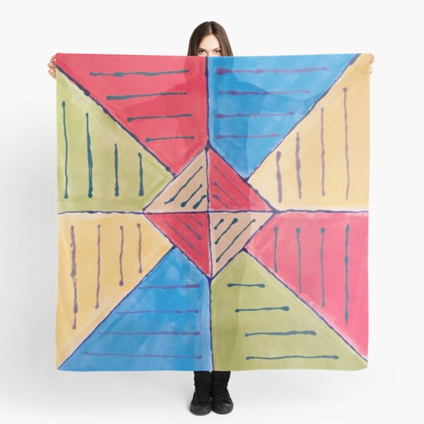 Diamond Rainbow Square Geometric Print Scarf