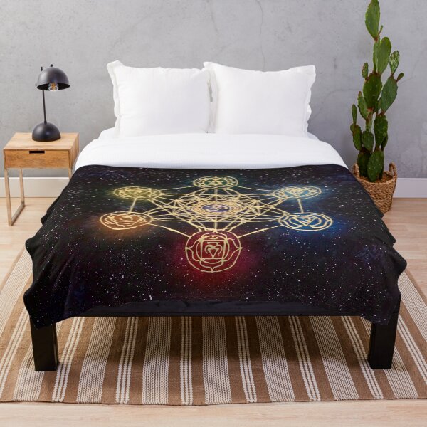 Aperçu de l'œuvre Géométrie sacrée - Cube de Metatron avec chakras créée et vendue par monchie.