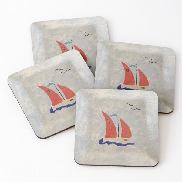 Item preview, Red Sails on a Little Racing Boat designed and sold by Jeffrey Louis Salkilld.