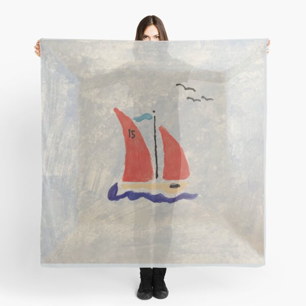 Red Sails on a Little Racing Boat Scarf