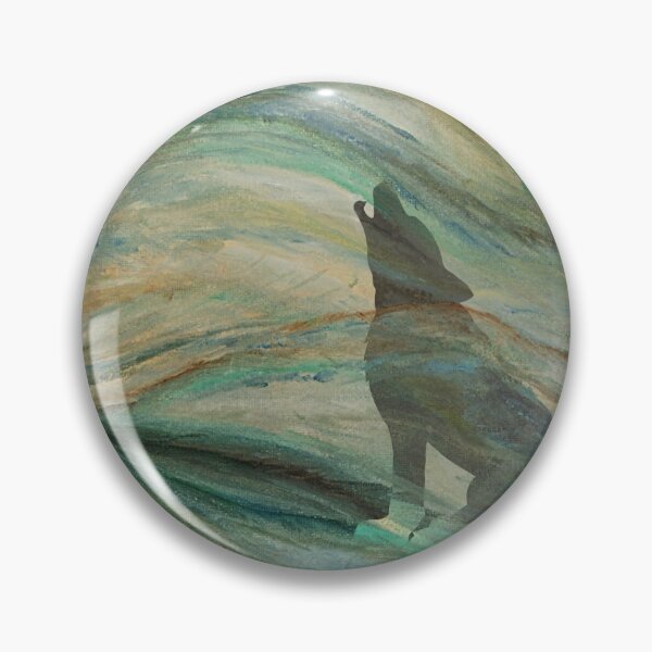 Item preview, Aullando al viento, Wolf Abstract Landscape Painting designed and sold by 13Moons.