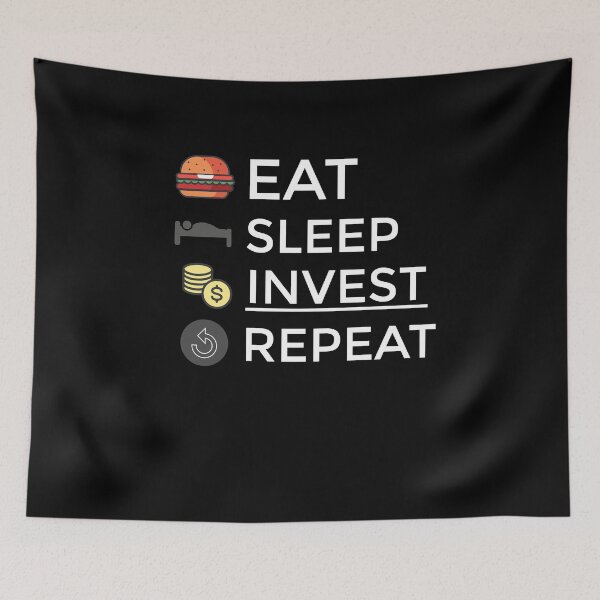 Item preview, EAT SLEEP INVEST REPEAT T SHIRT STICKER GIFT PRESENT DIVIDENDS designed and sold by Timcito.