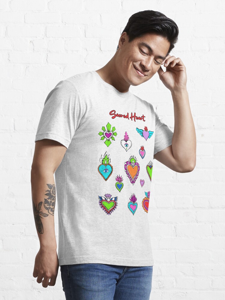 Ex Voto Sacred Heart Pattern - Multicolor 01 | Essential T-Shirt