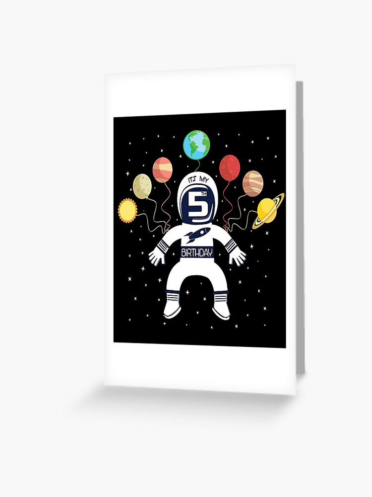 Details about / 4 TODAY Happy Birthday Greeting Card SPACE BOY ASTRONAUT CHILD PARTY FRIEND