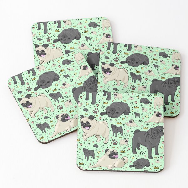 Item preview, Pugs in Green  designed and sold by Nemki.