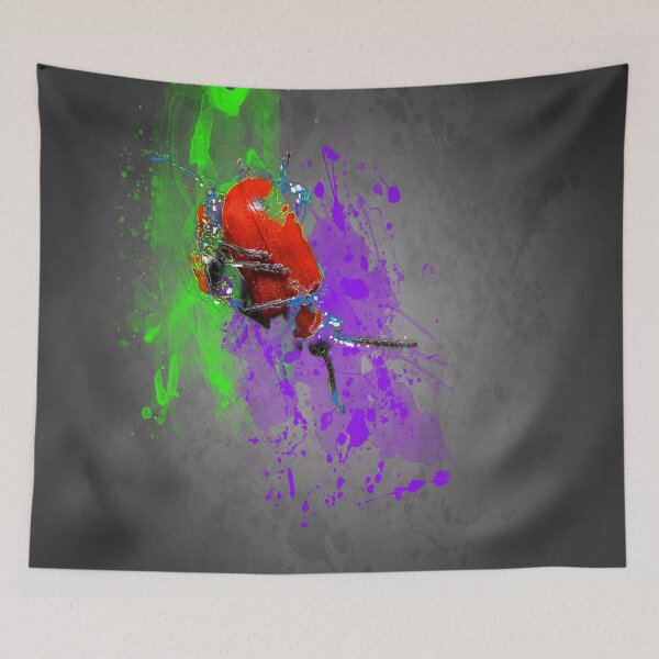 Item preview, Scarlet Lilly Beetle Modern Art Colour splash  designed and sold by Darren Wilkes.