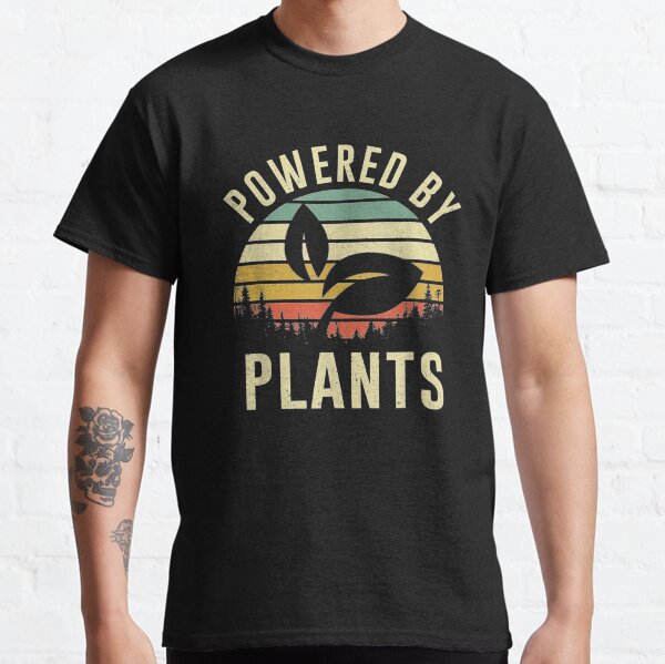 Vintage Powered By Plants Vegan Vegetarian Classic T-Shirt