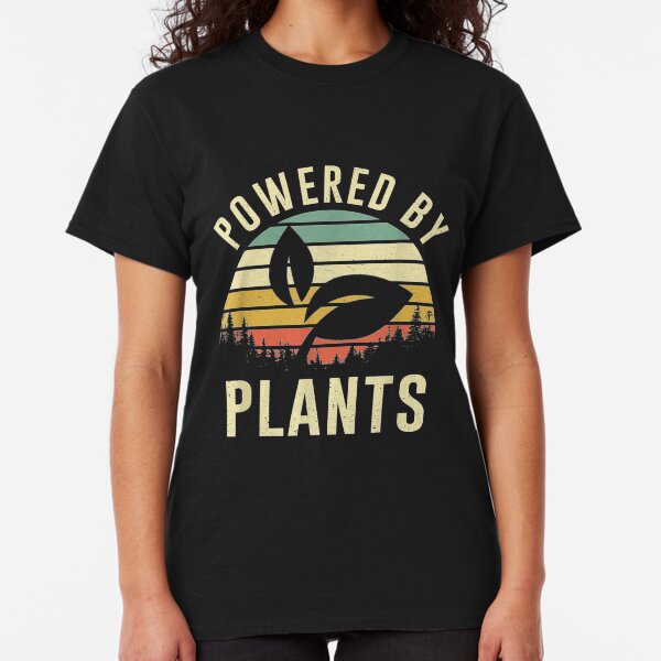 Vintage Powered By Plants Vegan Vegetarian Classic T-Shirt