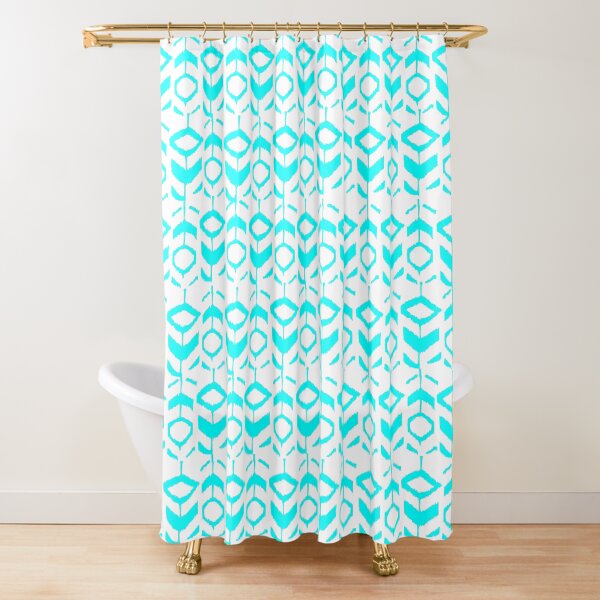 Abstract light blue flower pattern Shower Curtain