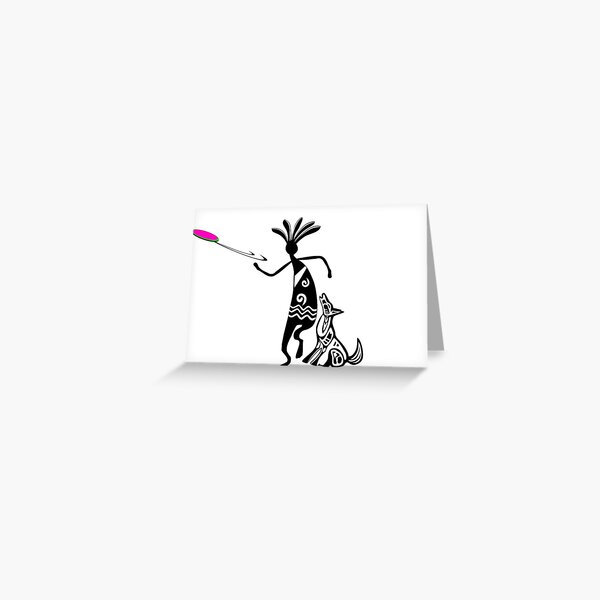 Kokopelli and Dog Greeting Card