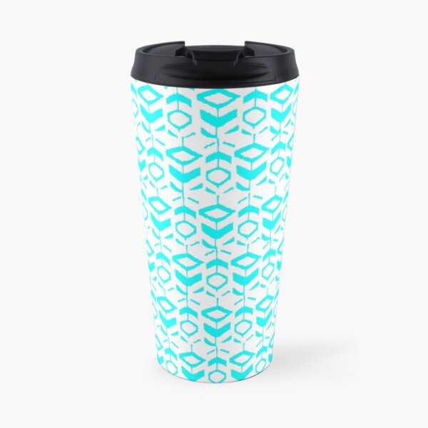Abstract light blue flower pattern Travel Mug
