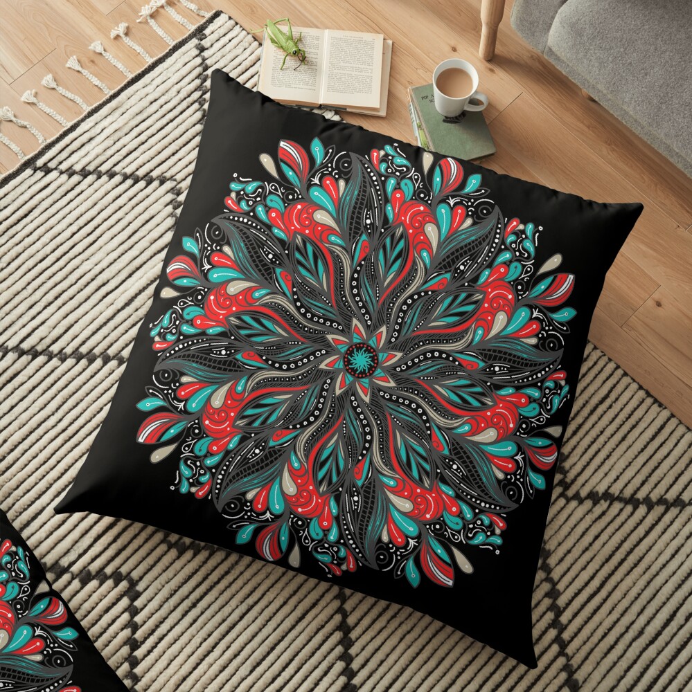 Mandala Flowers Cojines de suelo