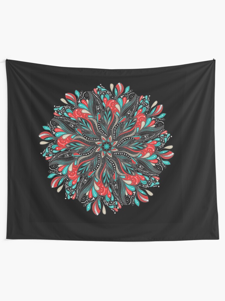 Vista alternativa de Tela decorativa Mandala Flowers
