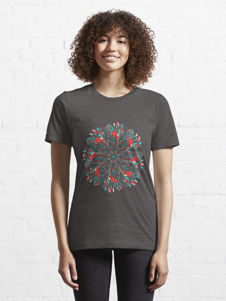 Vista alternativa de Camiseta esencial Mandala Flowers