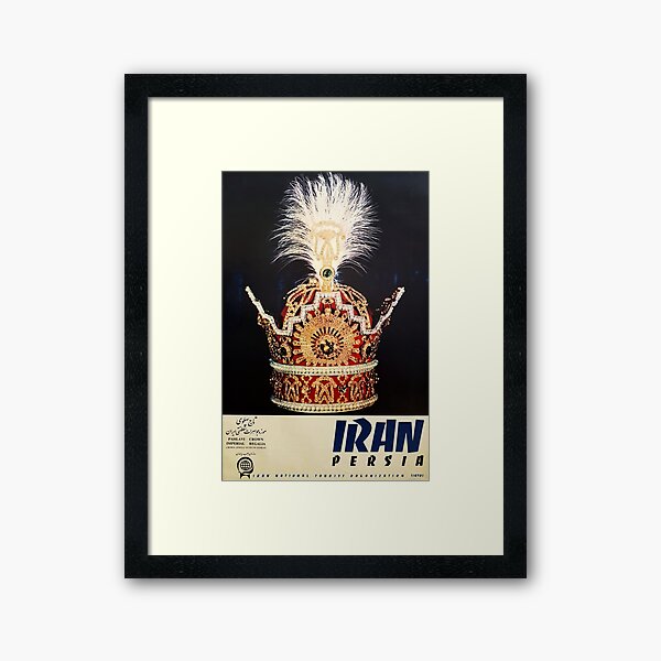 Vista previa del artículo con la obra «Cartel de viaje vintage de Persia Pahlavi Crown», diseñado y vendido por stickart-marek.