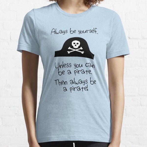 Pirate With Peg Leg, Hook, Eye Patch, Sword, & Treasure Chest  Essential T- Shirt for Sale by CreativeCranium